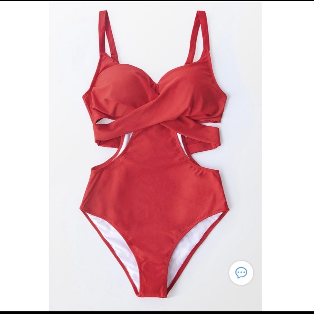 Cupshe Red Cutout One Piece Swimsuit 🌸Size L 🌸 - Picture 3 of 7